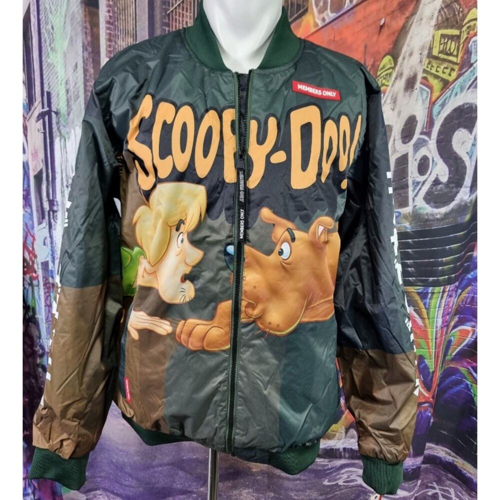 Members Only X Warner Bros Scooby Doo Bomber Jacket Green Mens Medium NEW M
